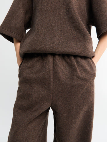The Frankie Shop - Delancey Wool Joggers in Brown Melange