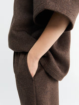 The Frankie Shop - Delancey Wool Joggers in Brown Melange