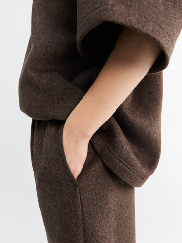 The Frankie Shop - Delancey Wool Joggers in Brown Melange