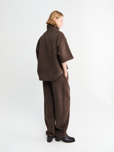 The Frankie Shop - Delancey Wool Joggers in Brown Melange