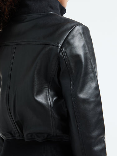 The Frankie Shop - Tobias Leather Jacket in Black