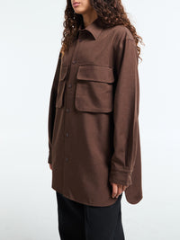 The Frankie Shop - Culver Cargo Shirt in Dark Brown