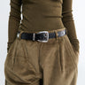 The Frankie Shop - Perth Studded Leather Belt in Black and Silver