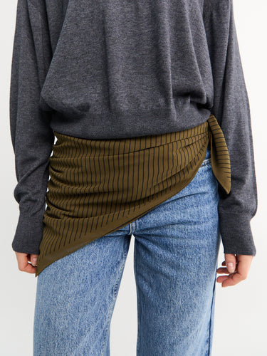 The Frankie Shop - Marais Striped Scarf in Olive and Black