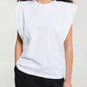 The Frankie Shop - Eva Padded Shoulder Muscle T-shirt in White