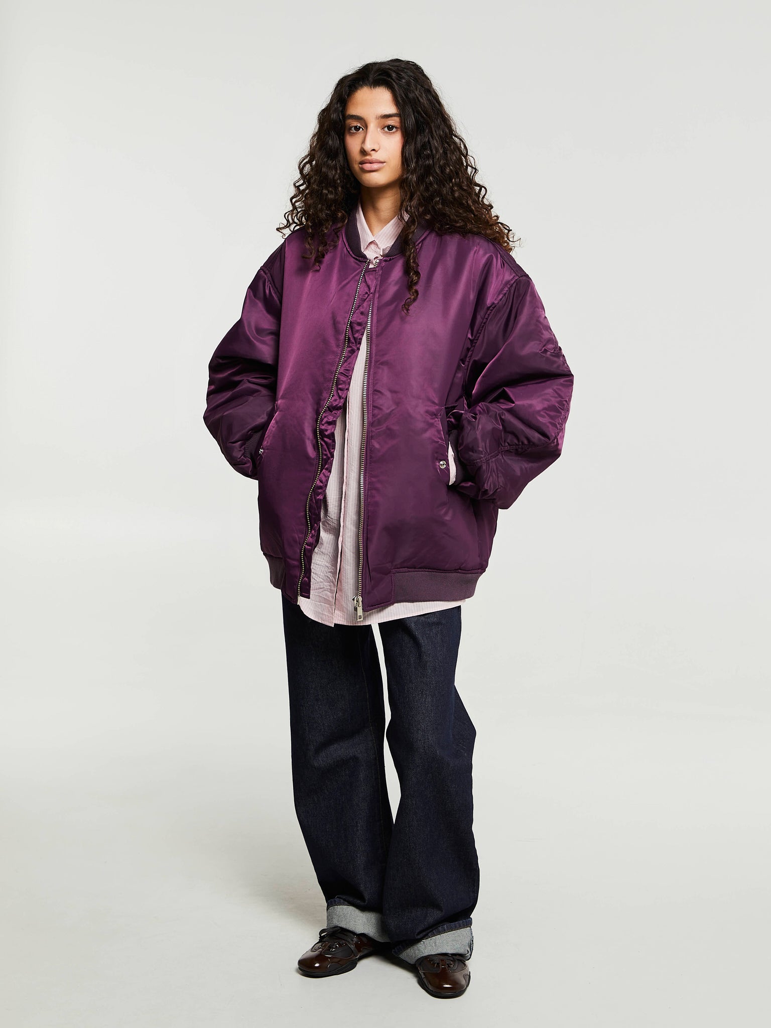 The Frankie Shop - Astra Bomber Jacket in Royal Purple