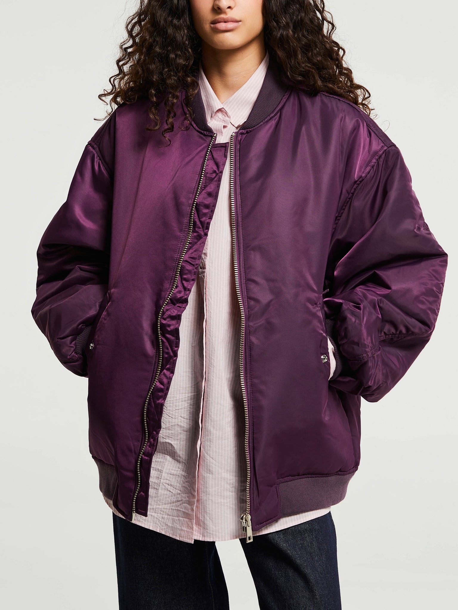 The Frankie Shop - Astra Bomber Jacket in Royal Purple