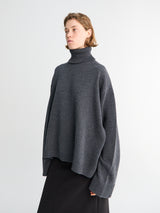 The Frankie Shop - Rhea Trapeze Turtleneck in Charcoal