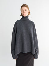 The Frankie Shop - Rhea Trapeze Turtleneck in Charcoal