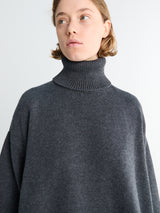 The Frankie Shop - Rhea Trapeze Turtleneck in Charcoal