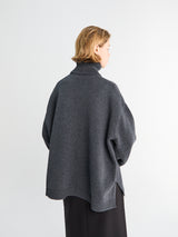 The Frankie Shop - Rhea Trapeze Turtleneck in Charcoal
