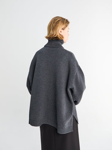 The Frankie Shop - Rhea Trapeze Turtleneck in Charcoal