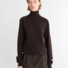 The Frankie Shop - Eve Thin Turtleneck Sweater in Dark Brown