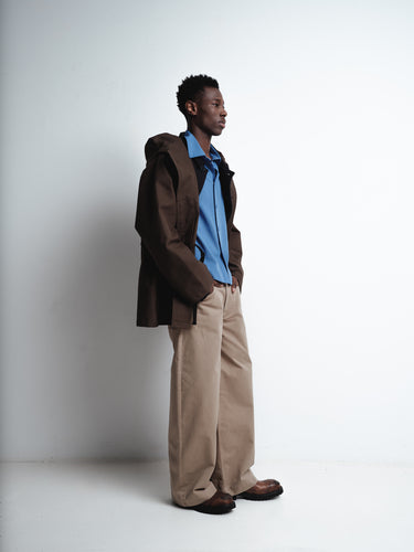 Meta Campania Collective - Egon Wide-Leg Washed Midweight Cotton Trousers in Beige
