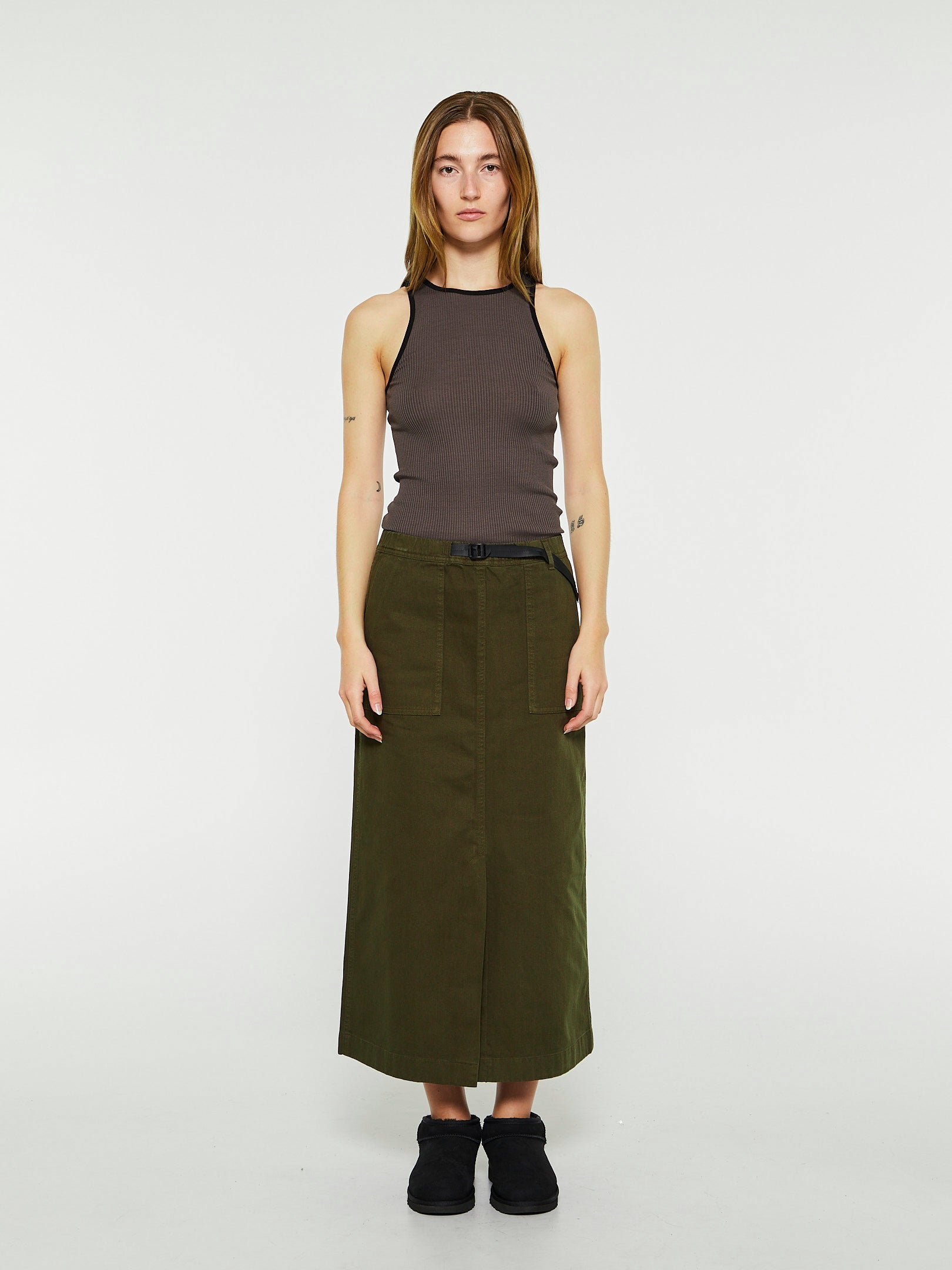 Gramicci - Long Baker Skirt in Deep Green