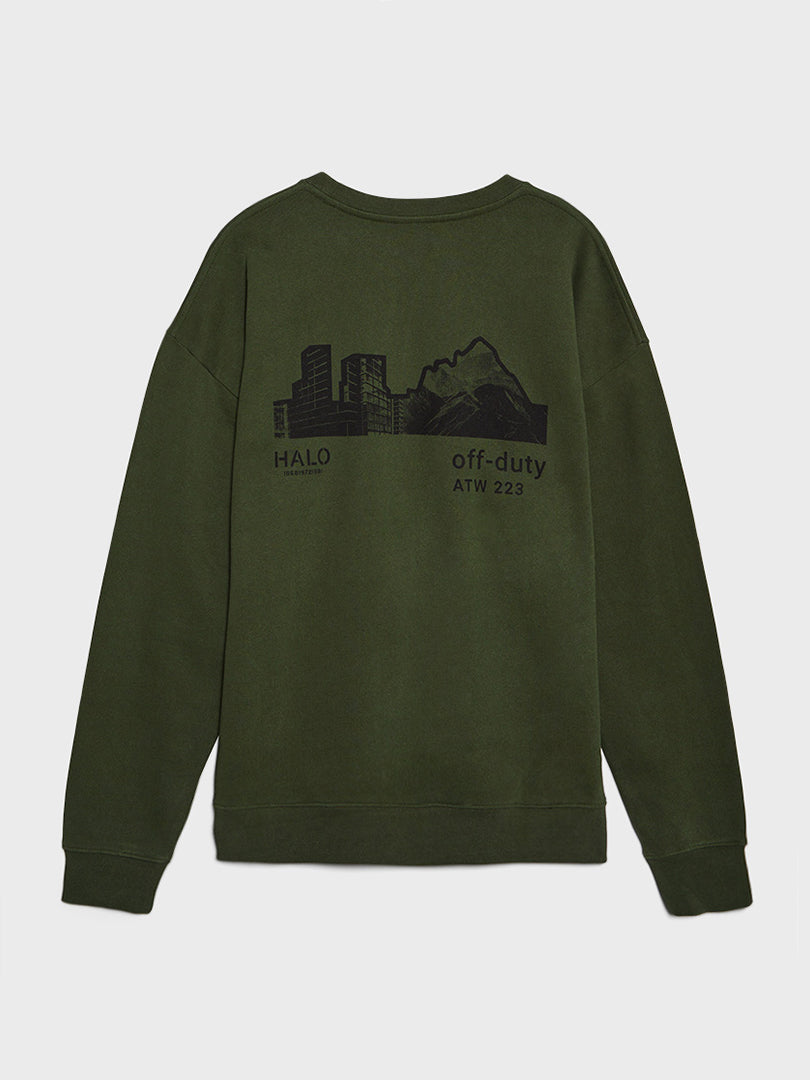 Off Duty Crewneck in Forest Night