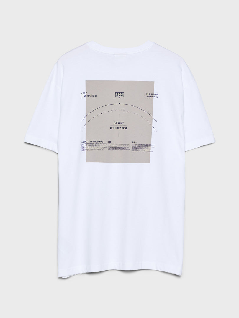 T-Shirt in White and Silver Lining