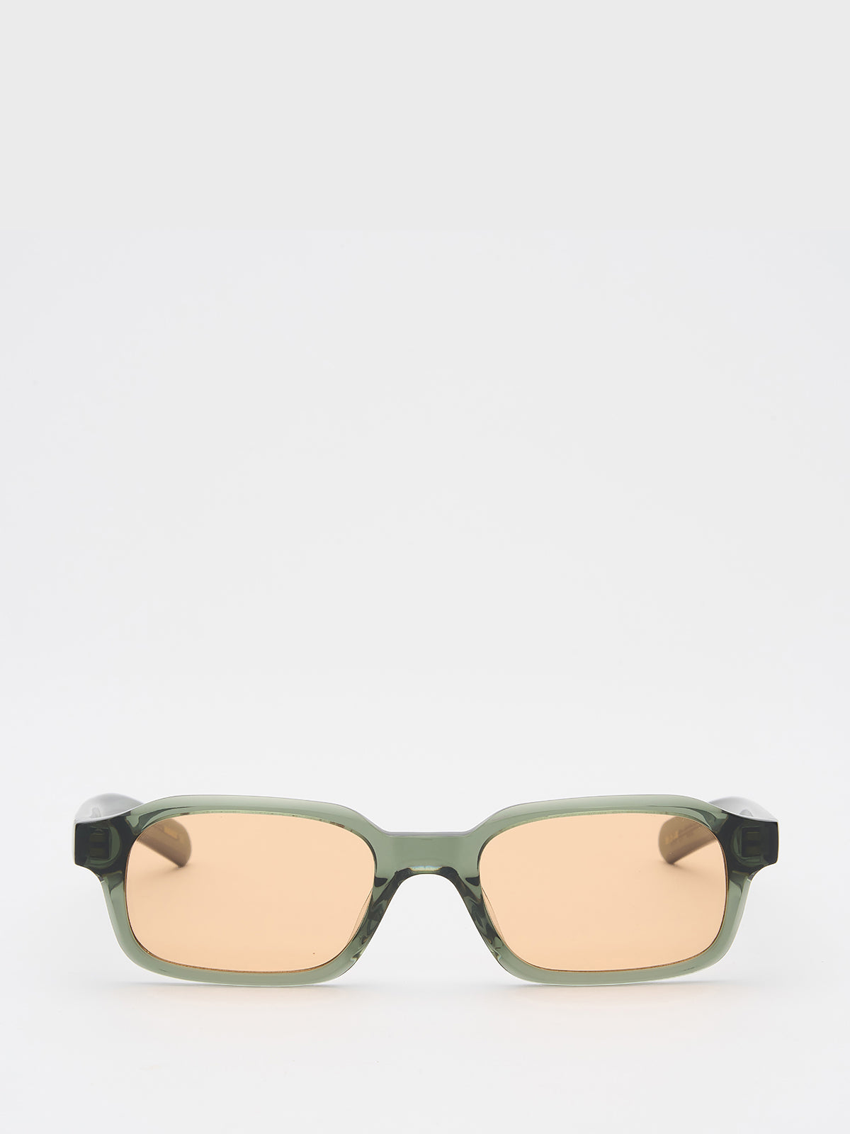 Flatlist - Hanky Sunglasses in Crystal Duck Green and Faded Orange Lens