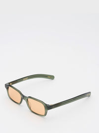 Flatlist - Hanky Sunglasses in Crystal Duck Green and Faded Orange Lens