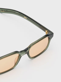 Flatlist - Hanky Sunglasses in Crystal Duck Green and Faded Orange Lens