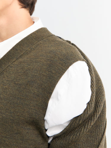 Comme des Garçons Homme Plus - Cardigan vest Sweater in Top Khaki