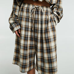 Acne Studios - Check Shorts in Beige and Black
