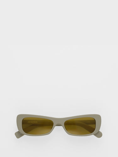 Jacquemus Eyewear - Capri Sunglasses in Matt Putty, Silver and Amber