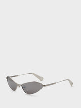 Jacquemus Eyewear - Bambino Metal Sunglasses in Silver, Matt White and Silver
