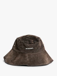 Jacquemus - Le Bob De-Nimes Velvet Bucket Hat in Khaki