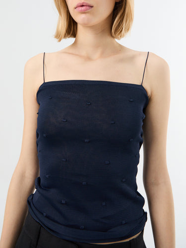 Jacquemus - La Maille Plumetis top in Dark Navy