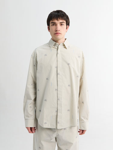 La Chemise Simon ML in Jacquard Lamb Stripes Log
