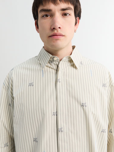 La Chemise Simon ML in Jacquard Lamb Stripes Log