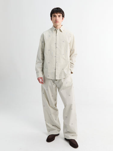 La Chemise Simon ML in Jacquard Lamb Stripes Log