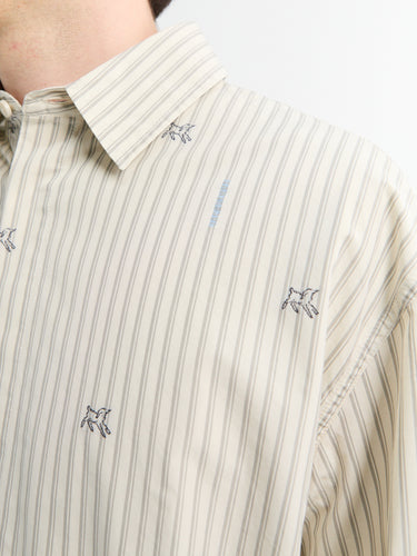 La Chemise Simon ML in Jacquard Lamb Stripes Log