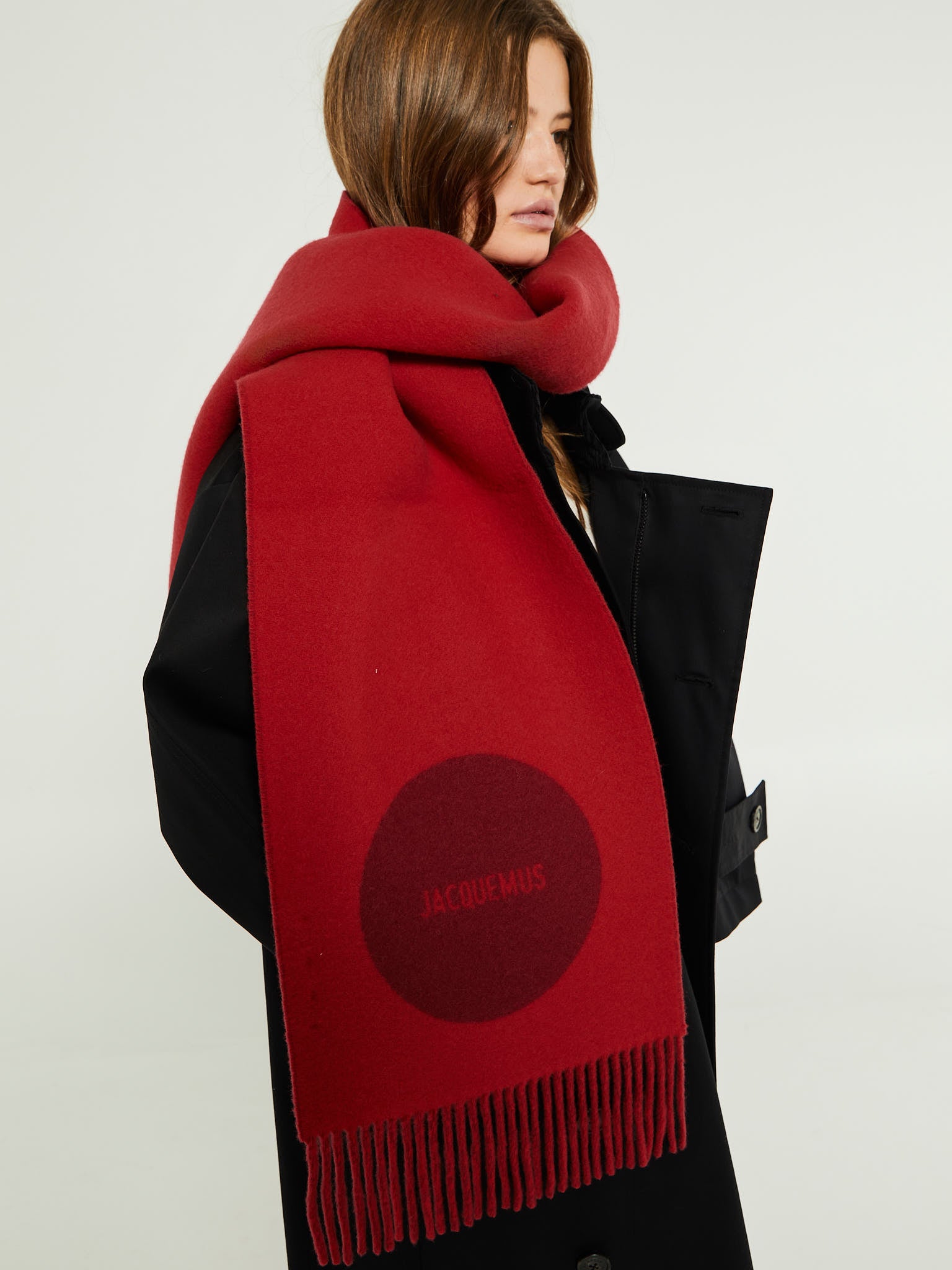 Jacquemus - L'Echarpe Rond Carre Scarf in Multi-Red