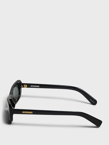 Jacquemus Eyewear - Capri Sunglasses in Black, Yellow Gold and Grey