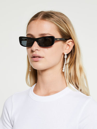 Jacquemus Eyewear - Capri Sunglasses in Black, Yellow Gold and Grey