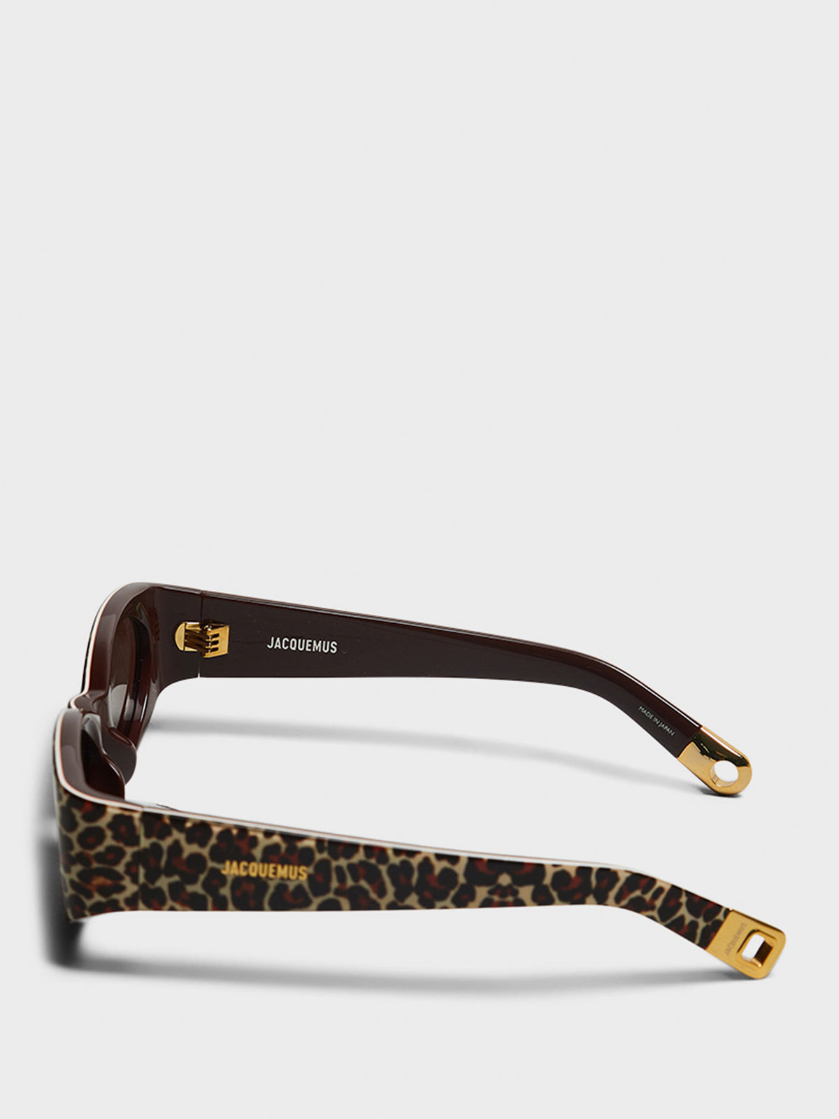 Ovalo Sunglasses in Leopard, Yellow Gold and Brown