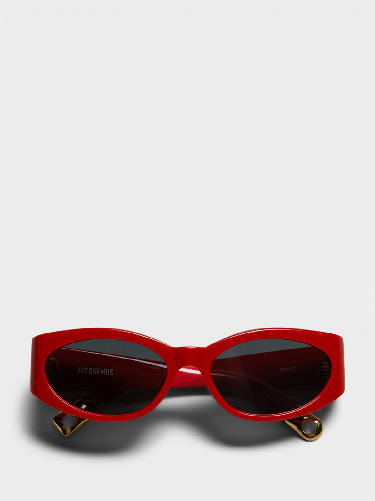 Ovalo Sunglasses in Red, Yellow Gold and Grey