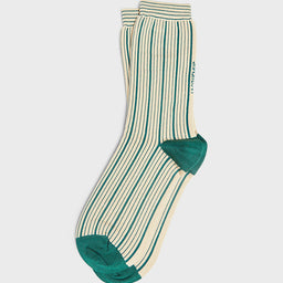 Les Chaussettes Pablo Socks in Jacquard green and Beige