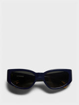 Jacquemus Eyewear - Gala Sunglasses in Navy, Yellow Gold and Grey