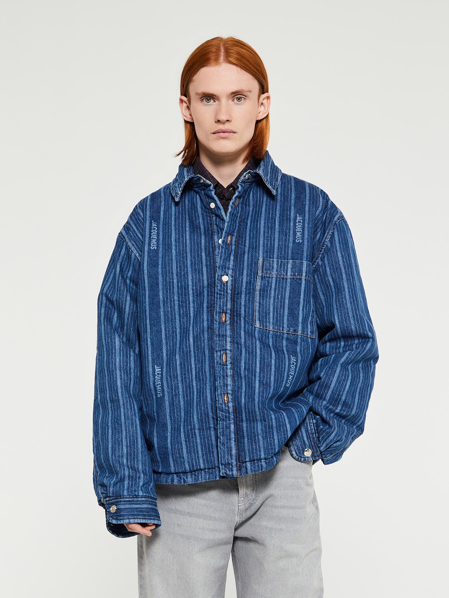 Le Chemise Boulanger Shirt in Print Blue Stripe