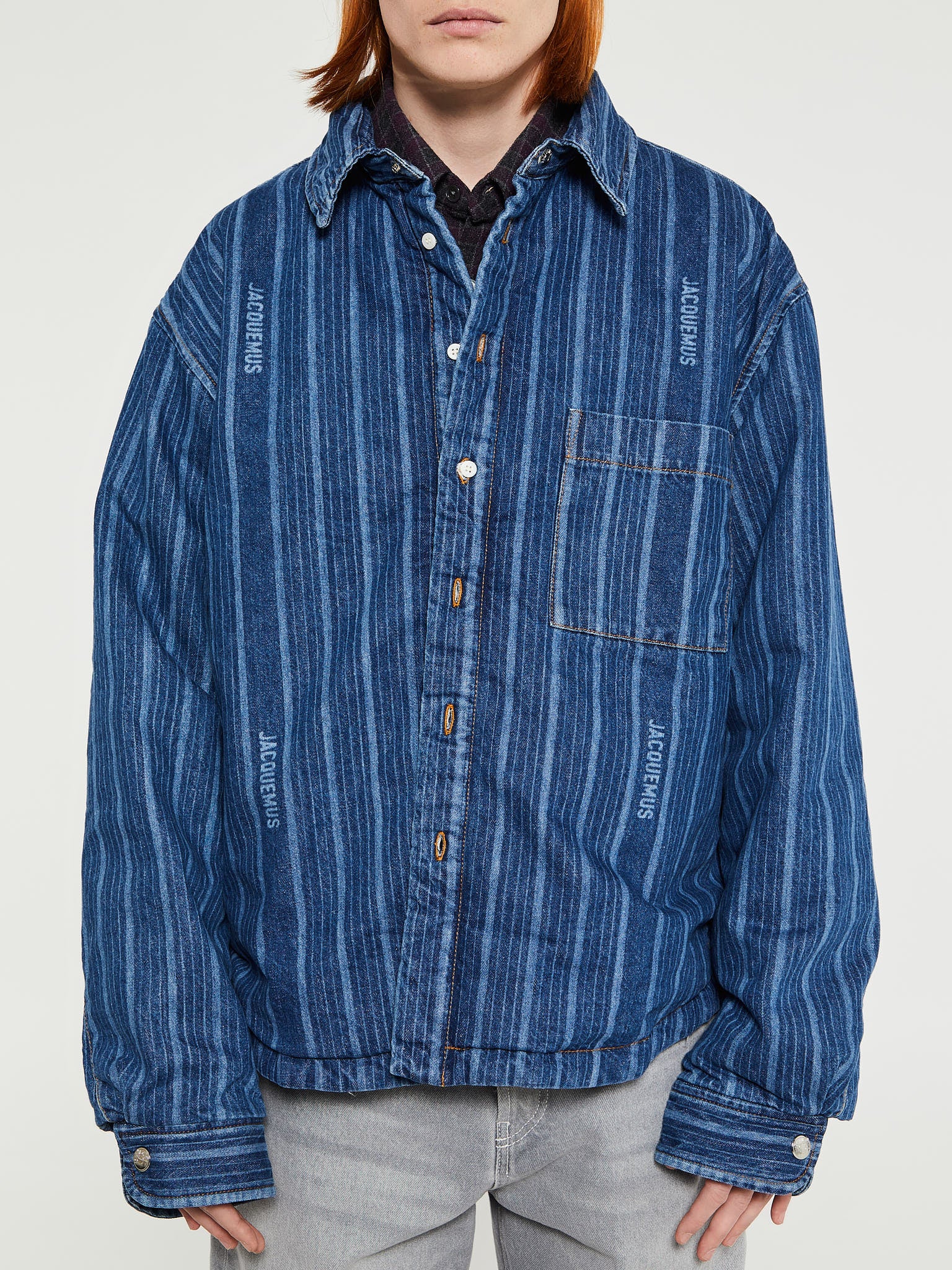 Le Chemise Boulanger Shirt in Print Blue Stripe