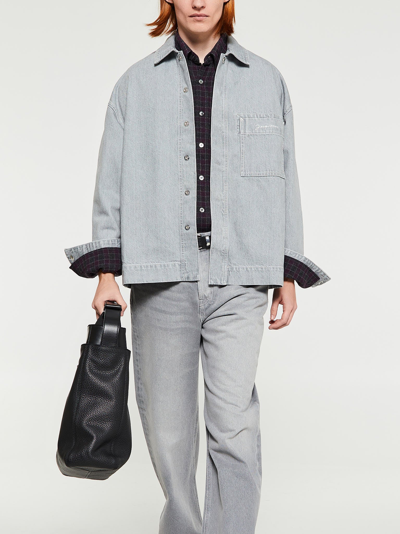 Jacquemus - Le Chemise De-Nimes Shirt in Grey/Off-White