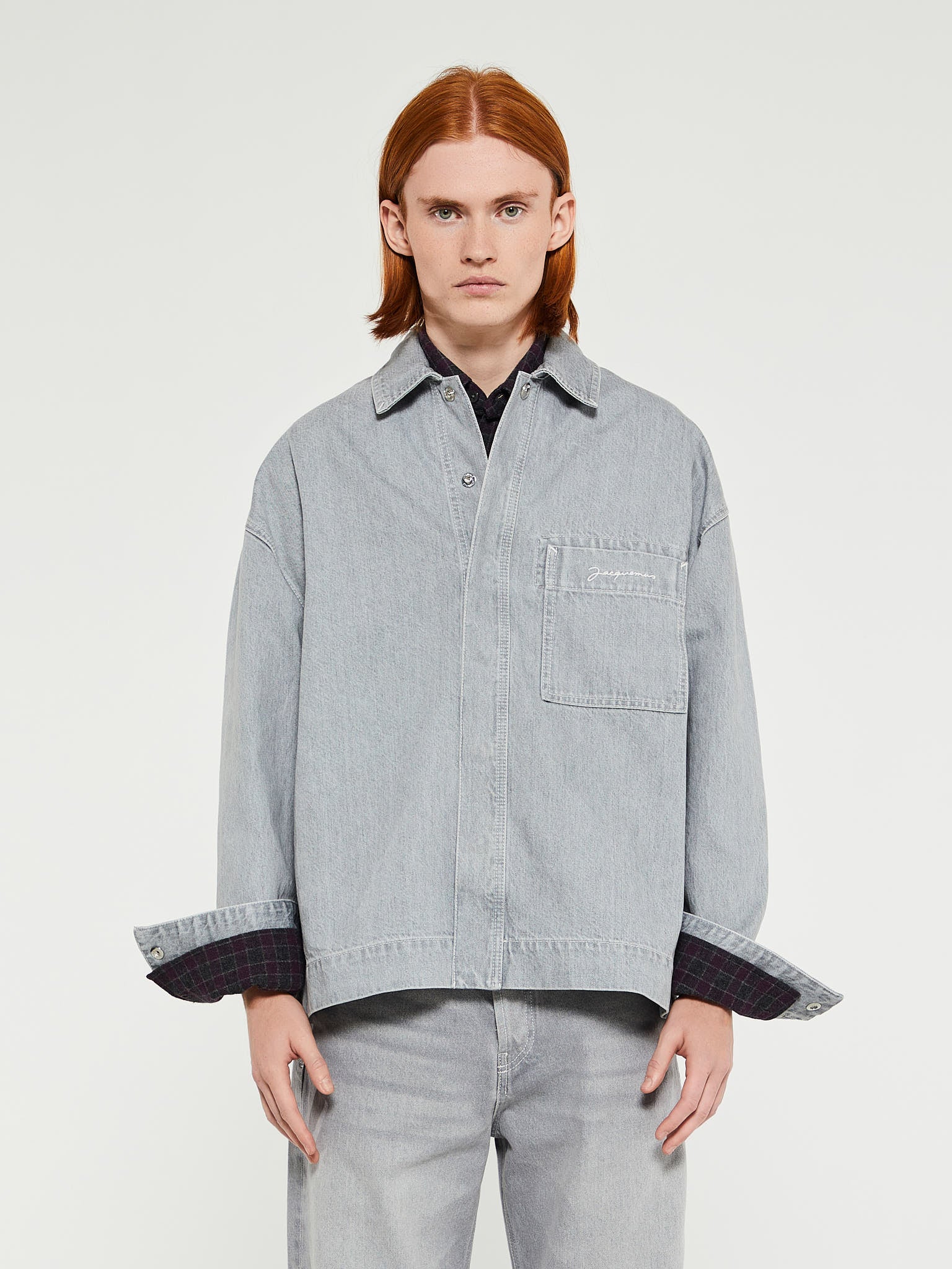 Jacquemus - Le Chemise De-Nimes Shirt in Grey/Off-White