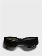 Jacquemus Eyewear - Gala Sunglasses in Black, Yellow Gold and Grey