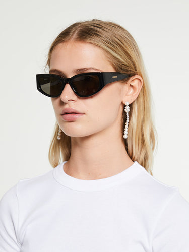 Jacquemus Eyewear - Gala Sunglasses in Black, Yellow Gold and Grey
