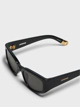Jacquemus Eyewear - Gala Sunglasses in Black, Yellow Gold and Grey