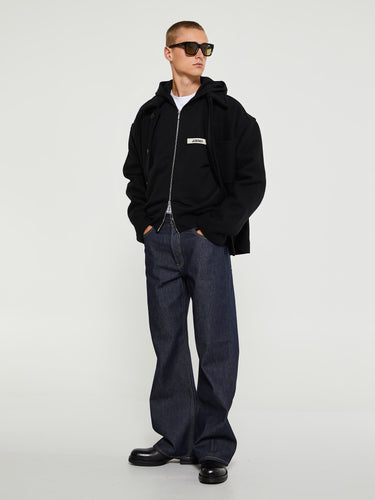Jacquemus - Le Hoodie Zip Gros Grain in Black