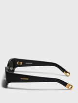 Jacquemus Eyewear - Ovalo Sunglasses in Black, Yellow Gold and Grey